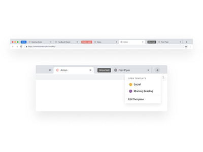 Chrome Tabs Management Concept - Unsorted and Template chrome design figma tabs management ui design ux design