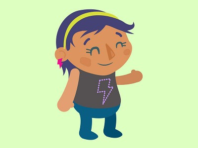 Kid Rock character flat girl illustration rock