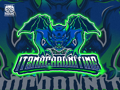 Dragon Esport Logo banner blue claw commission desain design dragons esport fiverr green illustration logo mascot twitch vector youtube