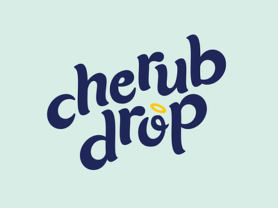 Cherub Drop angel blue branding cherub design drawing food food delivery food delivery app graphic design heavenly identity illustration logo design vector