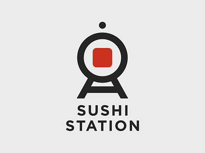 Sushi Station branding design drawing food graphic design icon identity illustration japan logo station subway sushi tokyo train travel vector