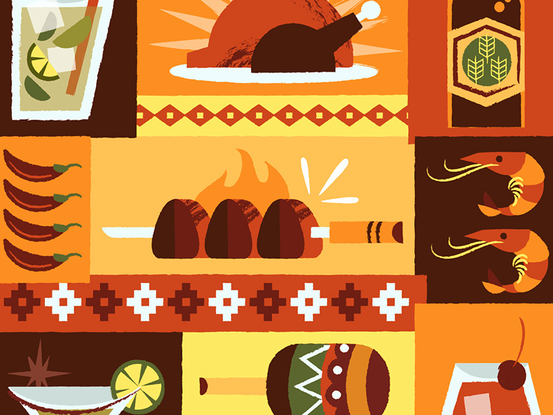 Latin American Food Illustration cuisine mojito mexican drink food branding drawing design graphic design vector illustration