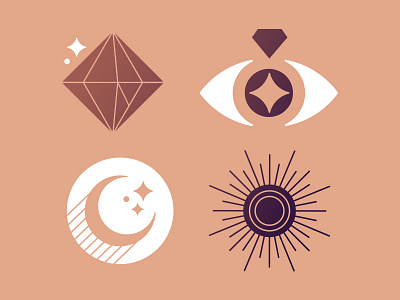 Jewelry Icon Concept design diamond graphic design icon identity illustration jewelry jewelry design logo moon star vector