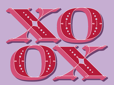 XO hand drawn illustration lettering type typography valentine valentine day vector xo xoxo
