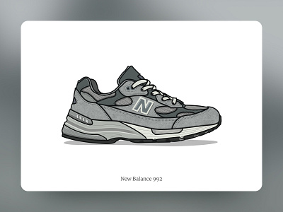 New Balance 992 992 art detailed illustration illustrator nb new balance sneakerhead sneakers