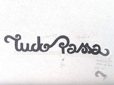 Tudo Passa brush calligraphy hand made handwritten lettering nankin pen script type typeface typography