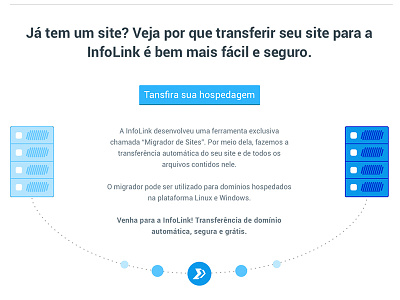 Infolink domain's landing page blue host illustration landing landing page server ui ux web