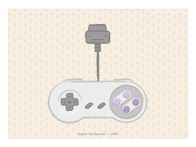 Game Tribute Series – Snes controller game illustration joystick nintendo series snes super nintendo texture video game