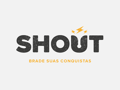 SHOUT app bold brand branding logo logotype negative space product shout yellow