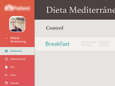 Diet Dashboard board colors comfort dashboard diet dieta health icons painel type typography wip