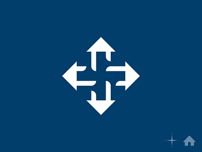 Wind rose + House icon aid assistance brand branding direction help house icon insurance logo symbol wind rose