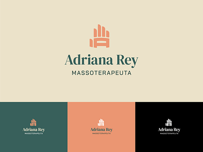 Adriana Rey - Logo brand branding creative hand icon initials logo logos logotype massage masseuse monogram tagline therapy