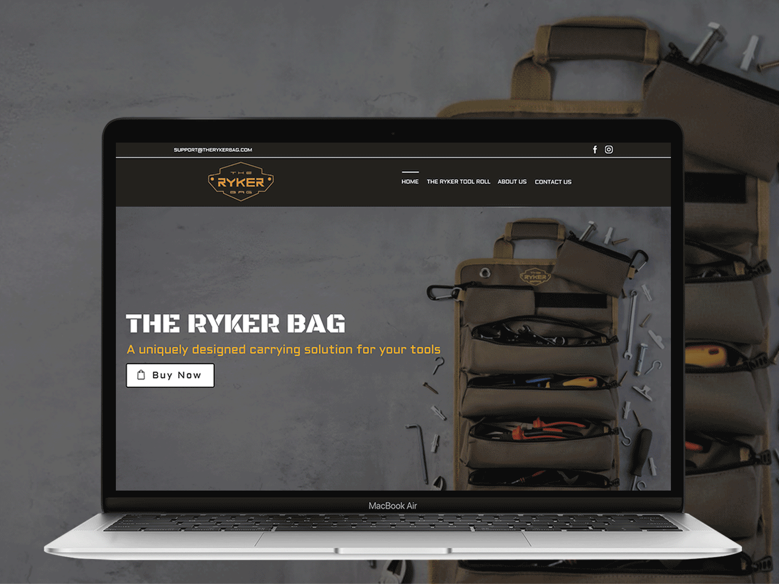 Ryker Web Project development ecommerce grey landingpage qualon ui ux web design website website design wordpress xd