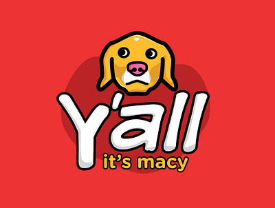 y'all it's macy branding design dog dog illustration dog logo illustration logo macy minimal pet vector yellow lab