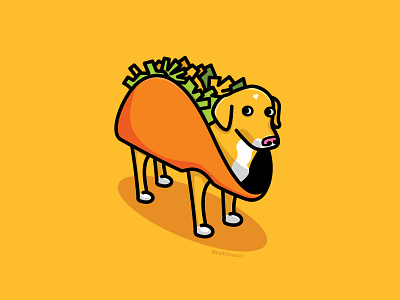 Taco Tuesday branding costume design dog dog illustration dog logo halloween illustration macy pet taco tacotuesday vector yellow lab