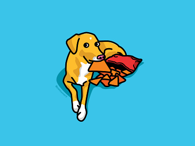 Chips chips design dog dog illustration doritos food illustration macy minimal pet snacks vector yellow lab