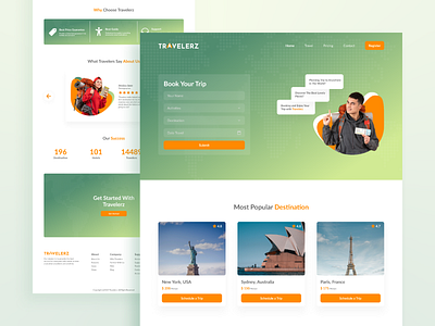 Travelerz - Travel Destination Booking Landing Page