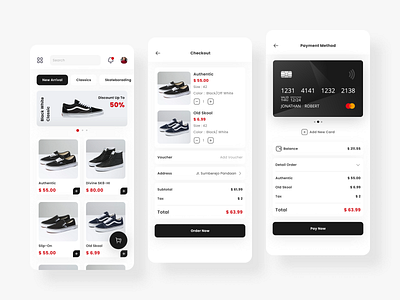 Checkout Credit Card Mobile App app card checkout clean credit design e commerce ecommerce flat minimal mobile order pay payment shipping shop shopping store ui user interface