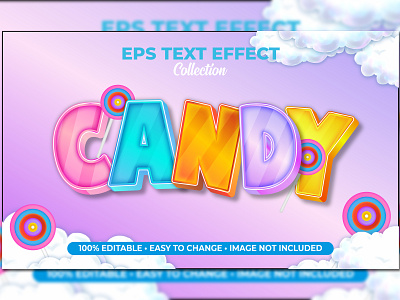 candy kids eps text effect sign