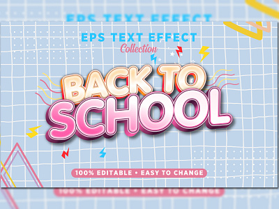 cute back to school eps text effect sign