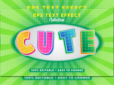 cute eps text effect sign