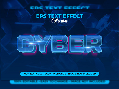 cyber techno text effect sign