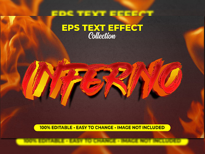 inferno fire text effect sign