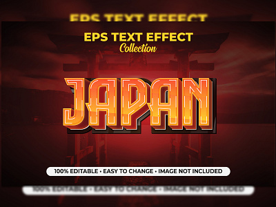 japan country text effect sign