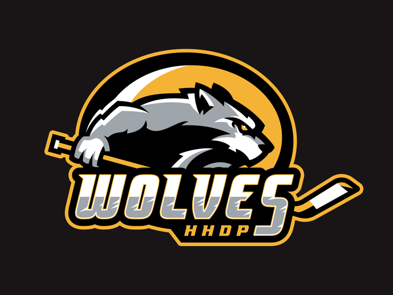 HHDP Wolves animal brand branding design esports hockey kids league logo mascot matthew doyle pack predators sport logo sports spring team vector wolf wolves