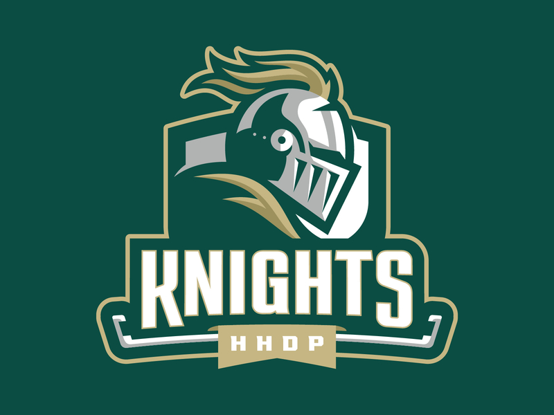 HHDP Knights battle brand branding design helmet hockey knights league logo mascot matthew doyle sport logo sports spring team vector warriors