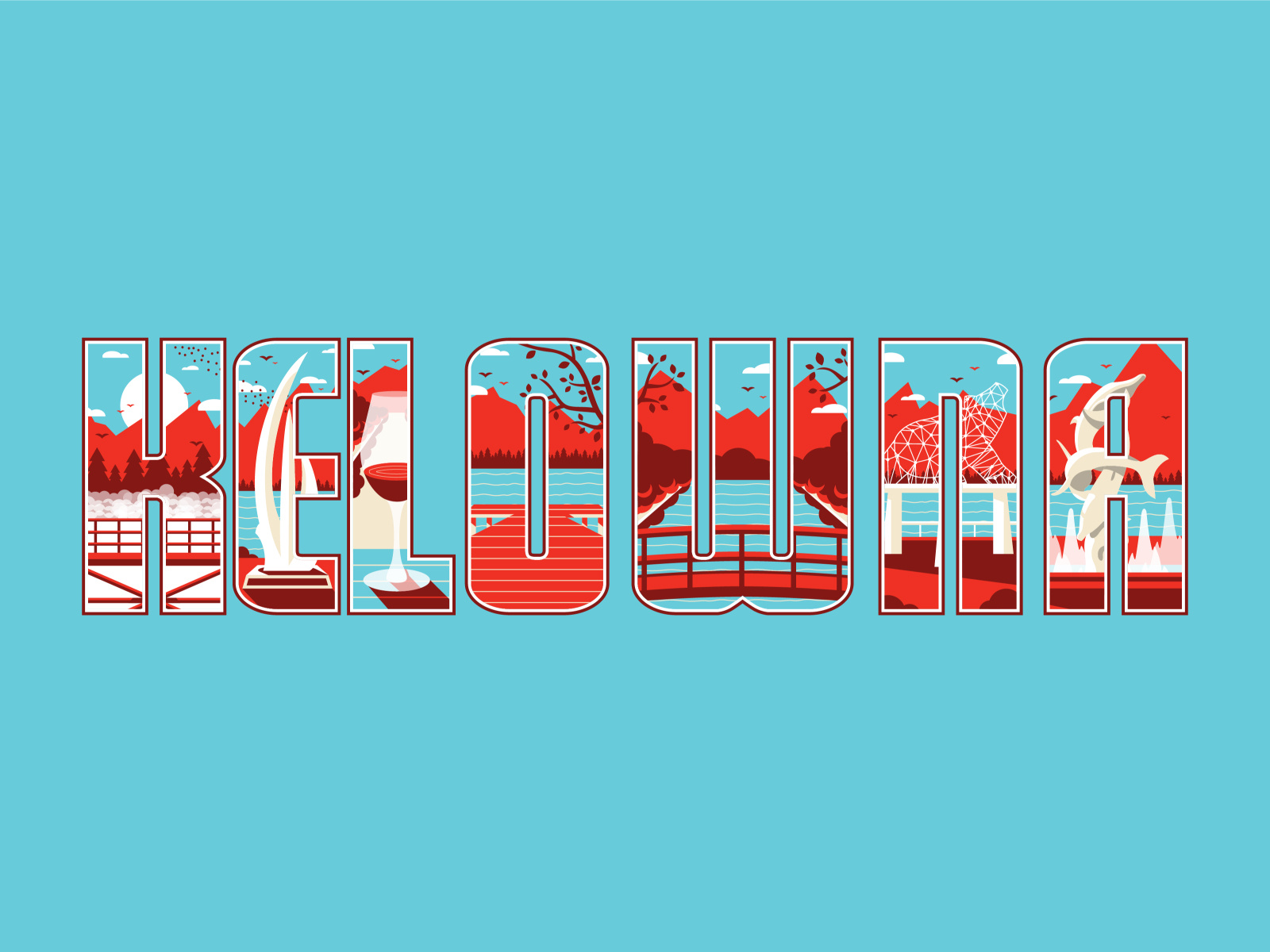 Kelowna Typographic Illustration by Matthew Doyle on Dribbble