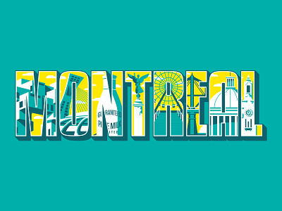 Montreal Typographic Illustration art attraction canada culture design destination drawing illustraion landmarks location mural mural design sketch typography typography art vector