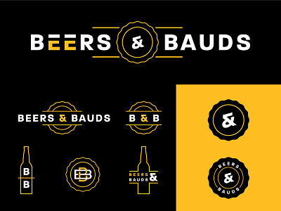 Beers & Bauds Podcast beer bottle brand branding brew buds cap design icon identity illustration logo logo design monogram podcast primary secondary system typography vector