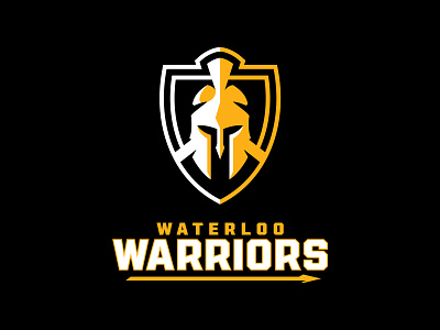 Waterloo Warriors Exploration brand branding design football helmet logo logo design mascot matthew doyle school shield spear sport logo sports sword team university vector warrior waterloo