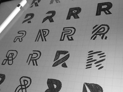 R Sketches brand ipad pro letter logo r sketch