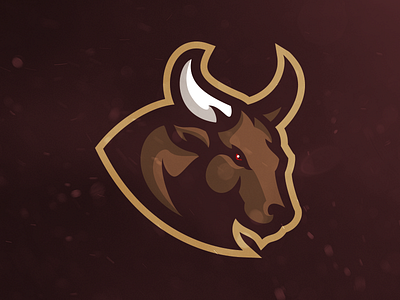 Bull (For Sale) brand bull fierce horns illustration logo mascot sharp sports