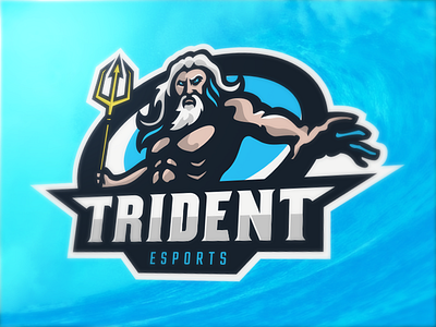 Poseidon Mascot Logo (For Sale) esports logo mascot neptune poseidon sports team trident