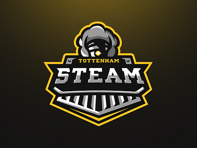 Tottenham Steam Branding Options canada freighter hockey junior logo mascot sports steam tottenham tracks train vector