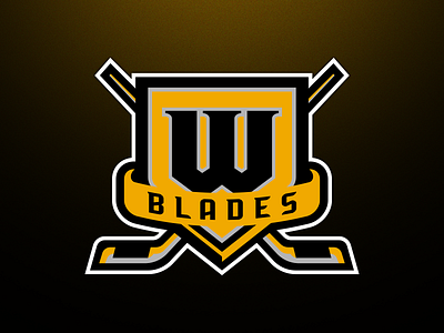 Worcester Blades Logo banner blades brand design hockey logo mascot shield sports vector