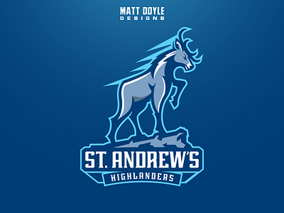 St. Andrew's Highlanders animal athletics brand design football highlanders hockey logo mascot matthew doyle red deer school scotland sport sport logo sports team vector