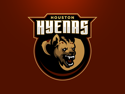 Houston Hyenas Primary animal brand branding design dog esports football houston hyenas logo mascot matt doyle matthew doyle sfl sport sport logo sports team typography vector