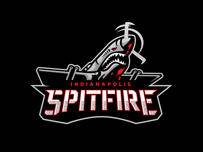 Indianapolis Spitfire Primary brand branding design esports football jet logo mascot matt doyle matthew doyle nfl plane rivets spitfire spitfires sport sport logo sports team vector