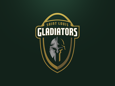 Saint Louis Gladiators Primary arch armor brand branding design esports football gladiator helmet logo mascot saint louis shield sport logo sports team trojan vector warrior warriors
