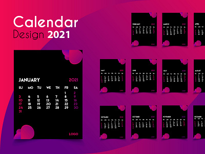 calendar  2021 design template