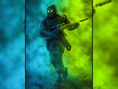 Radioactive Soldier - Manipulation Wallpaper army artwork fantasy gas glow hero mask photoshop radioactive soldier