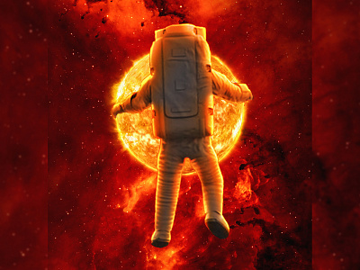 Alone In Space - Fantasy Artwork photoshop artwork astronaut digital art fantasy galaxy photoshop space space world sun