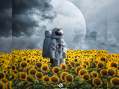Astronaut in Garden - Photoshop Artwork