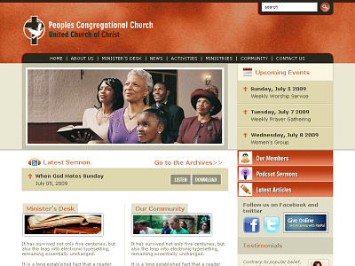 Peoples Congregational Church illustrator photoshop wordpress