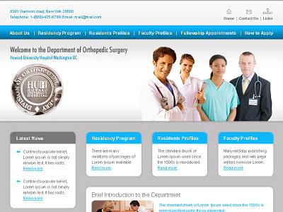 Department of Orthopedic Surgery css html 5 photoshop wordpress