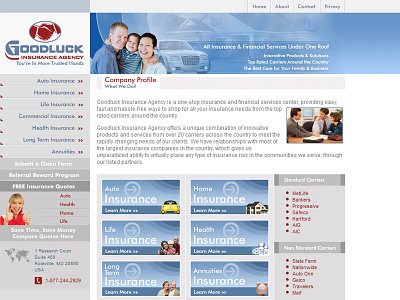 Goodluck Insurance Agency css html 5 photoshop